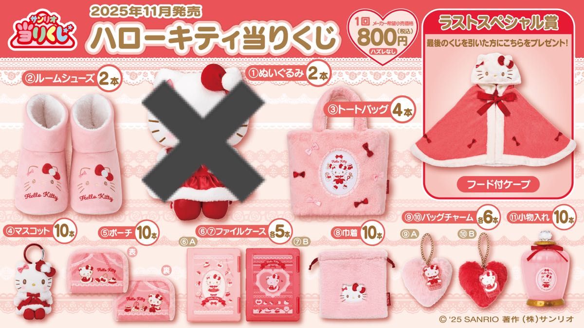 新品未使用 サンリオくじ ハローキティ当りくじ ラストスペシャル賞 11