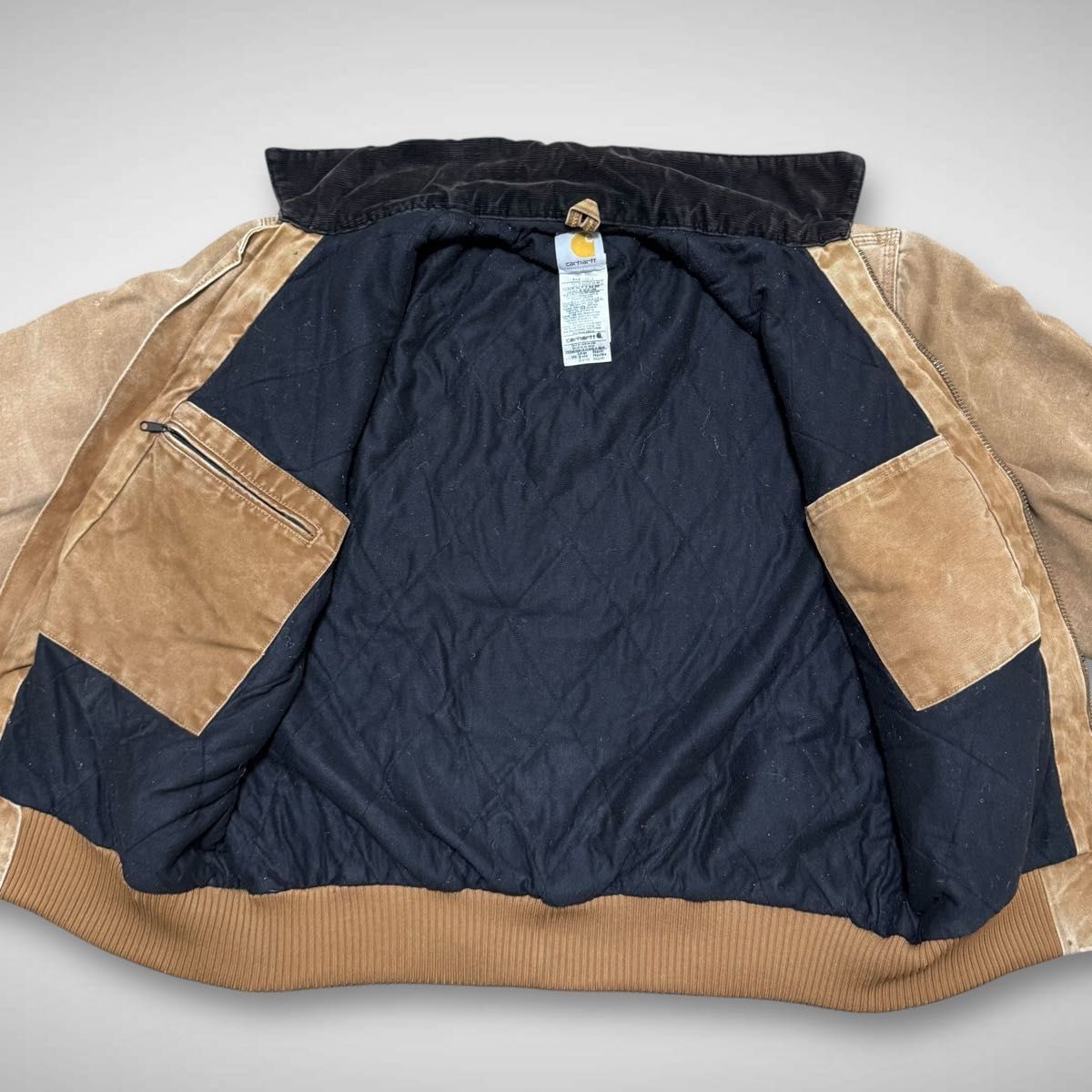 着画有)カーハートダックジャケットサンタフェフェードブラウンワーク