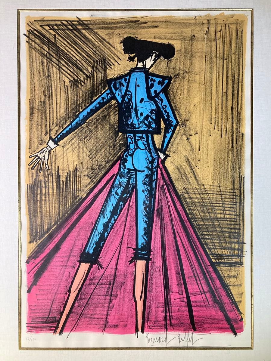 真作】ベルナール・ビュッフェ「マタドール」リトグラフ 直筆サイン