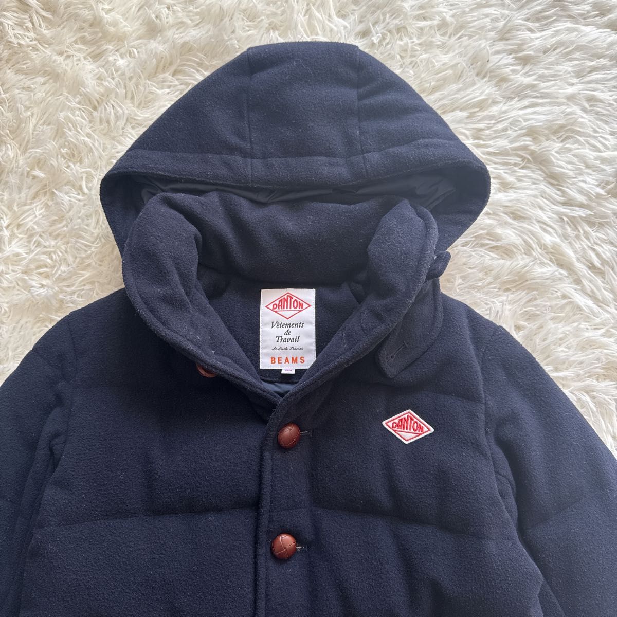 ダントン ビームス別注 ウールモッサダウンジャケット くるみボタン