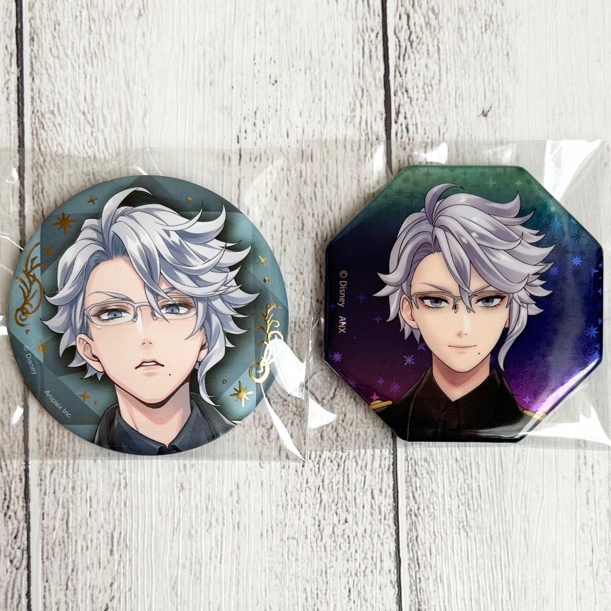 ツイステ アズール 缶バッジ 2個 ブレイジングジュエル 3Dマジカル