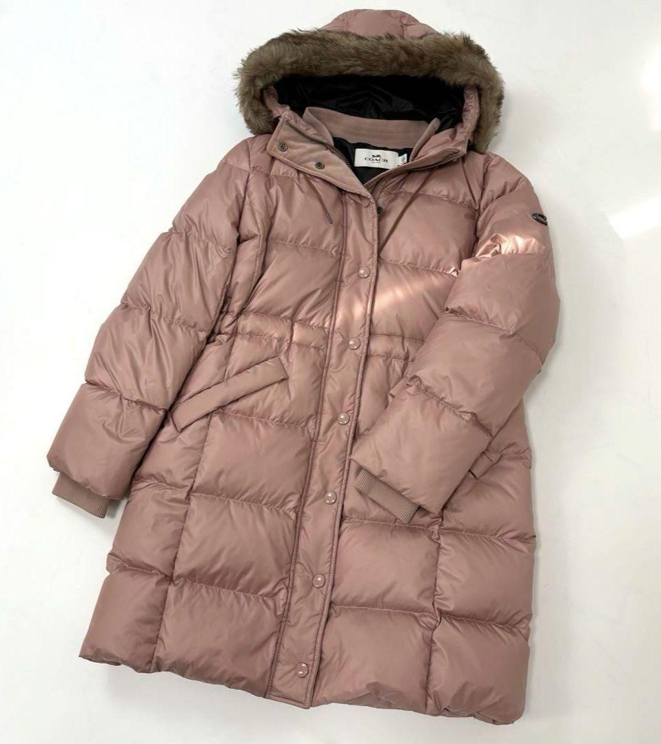 美品 定価15万 COACH コーチ ダウンコート ダウン ロングダウン ファー