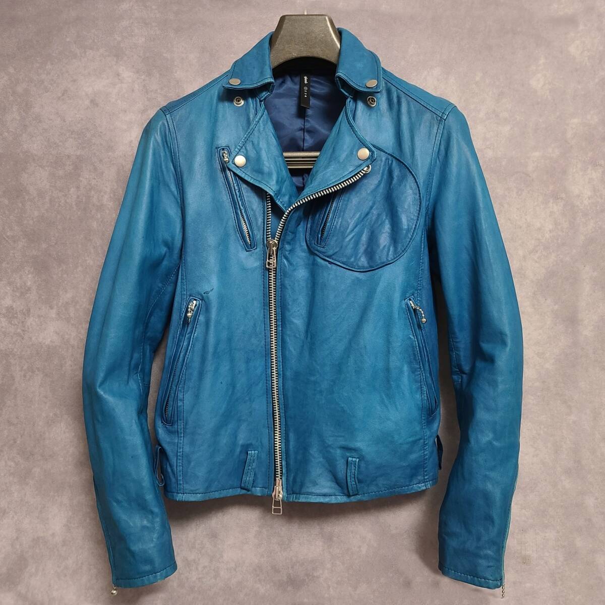 希少 クリーニング済】 glamb グラム 本革 レザー ラムスキン ダブル