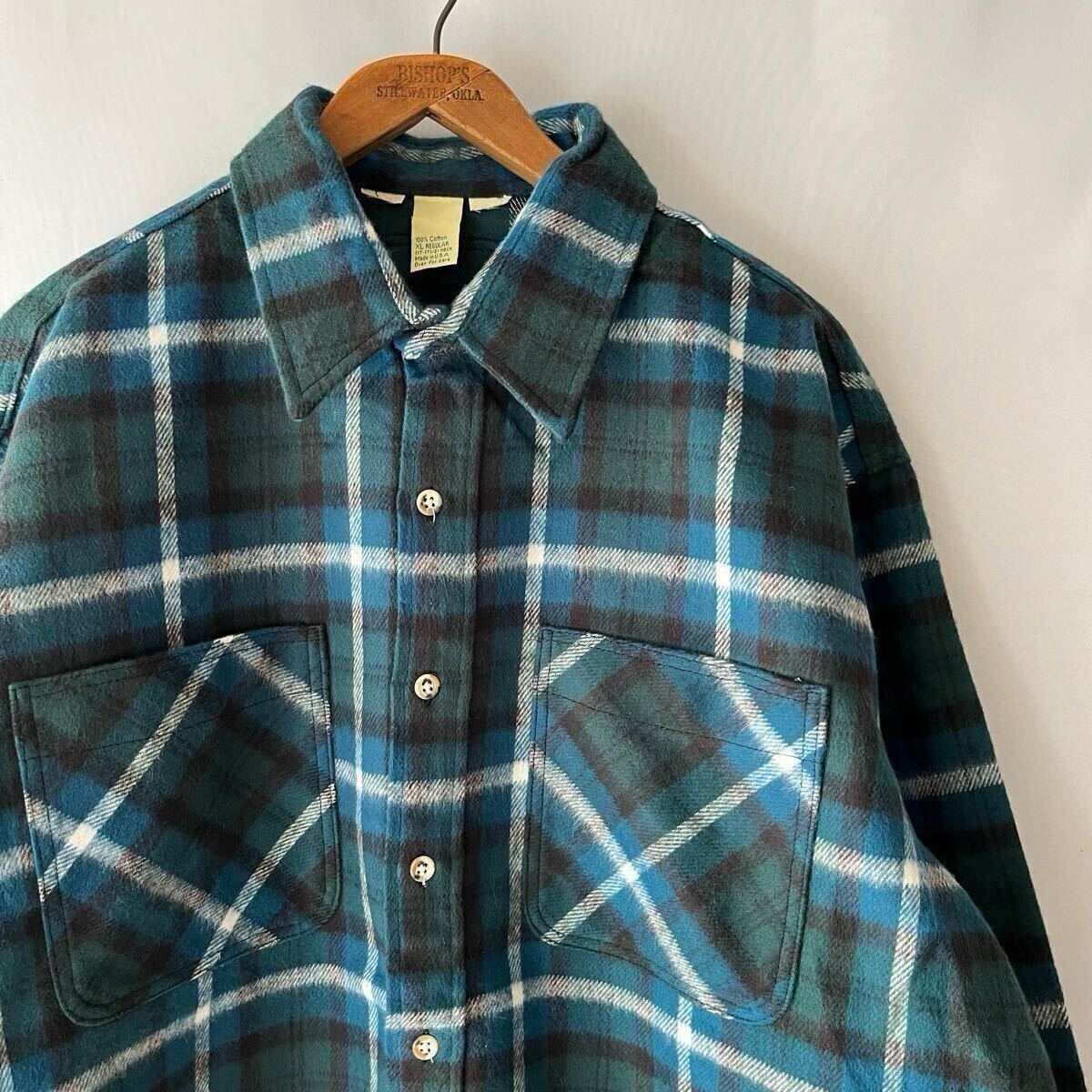 デッドストック】 90s St JOHN'S BAY チェック ネルシャツ XL USA製