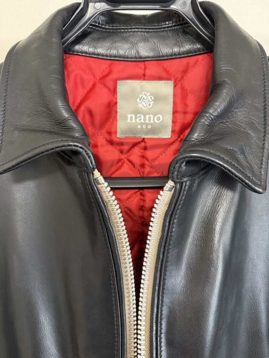 希少 美品 XLサイズ ナノユニバース シープスキン シングルライダース