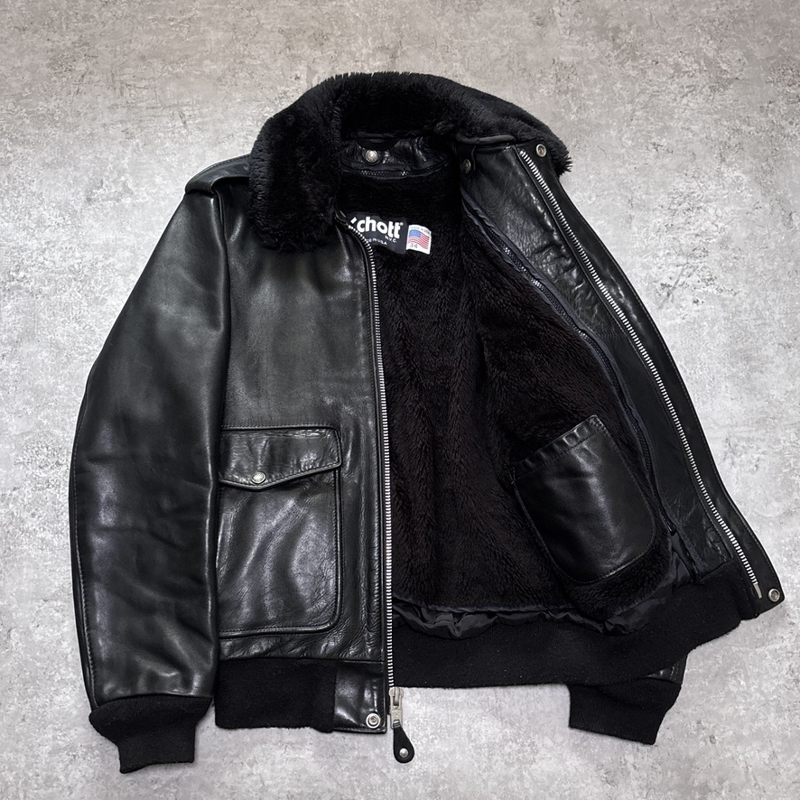 USA製 Schott ショット 本革 184SM G-1 A-2 フライトジャケット レザー