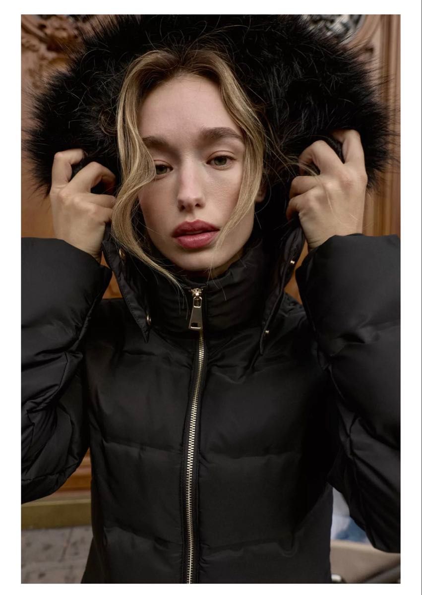 ZARA 撥水ウィンドブレーカーフード付きダウンジャケット｜Yahoo