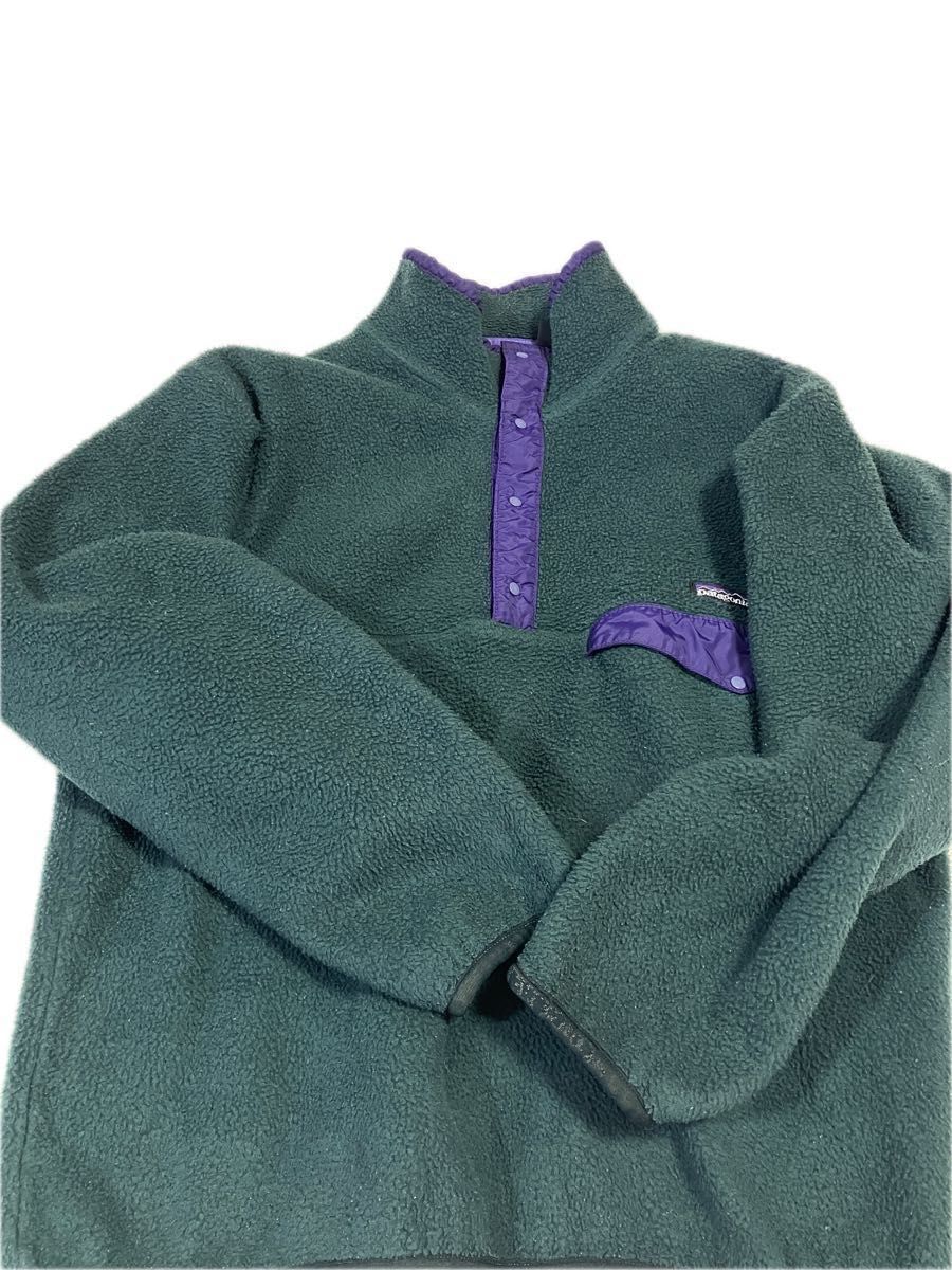 パタゴニア スナップT patagonia グリーン USA製 シンチラ フリース M
