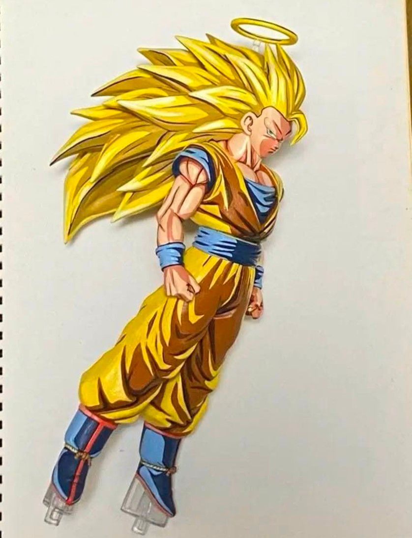 ドラゴンボール 孫悟空 超サイヤ人3 二次元彩色 リペイント フィギュア