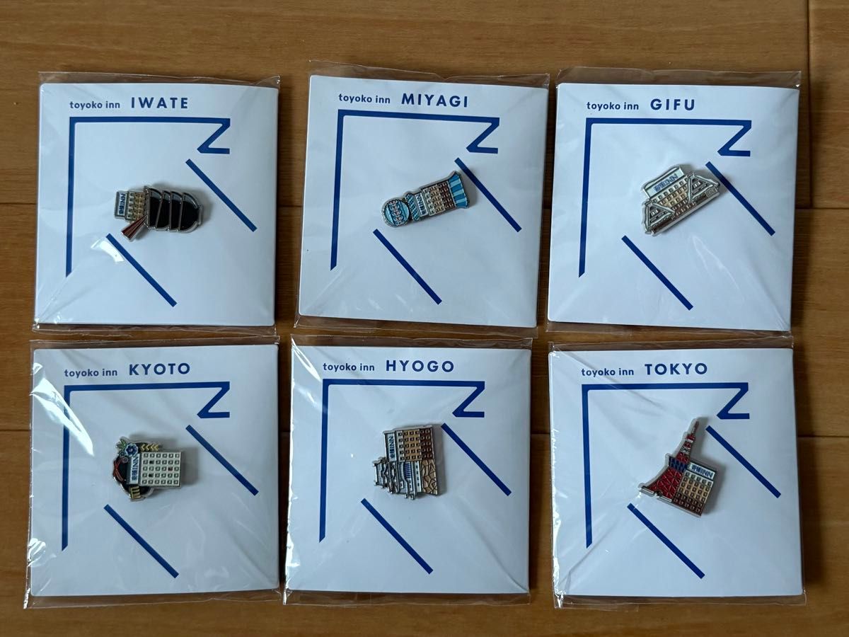 東横イン ご当地GENKIバッジ 6種セット岩手 宮城 岐阜 兵庫 京都 東京