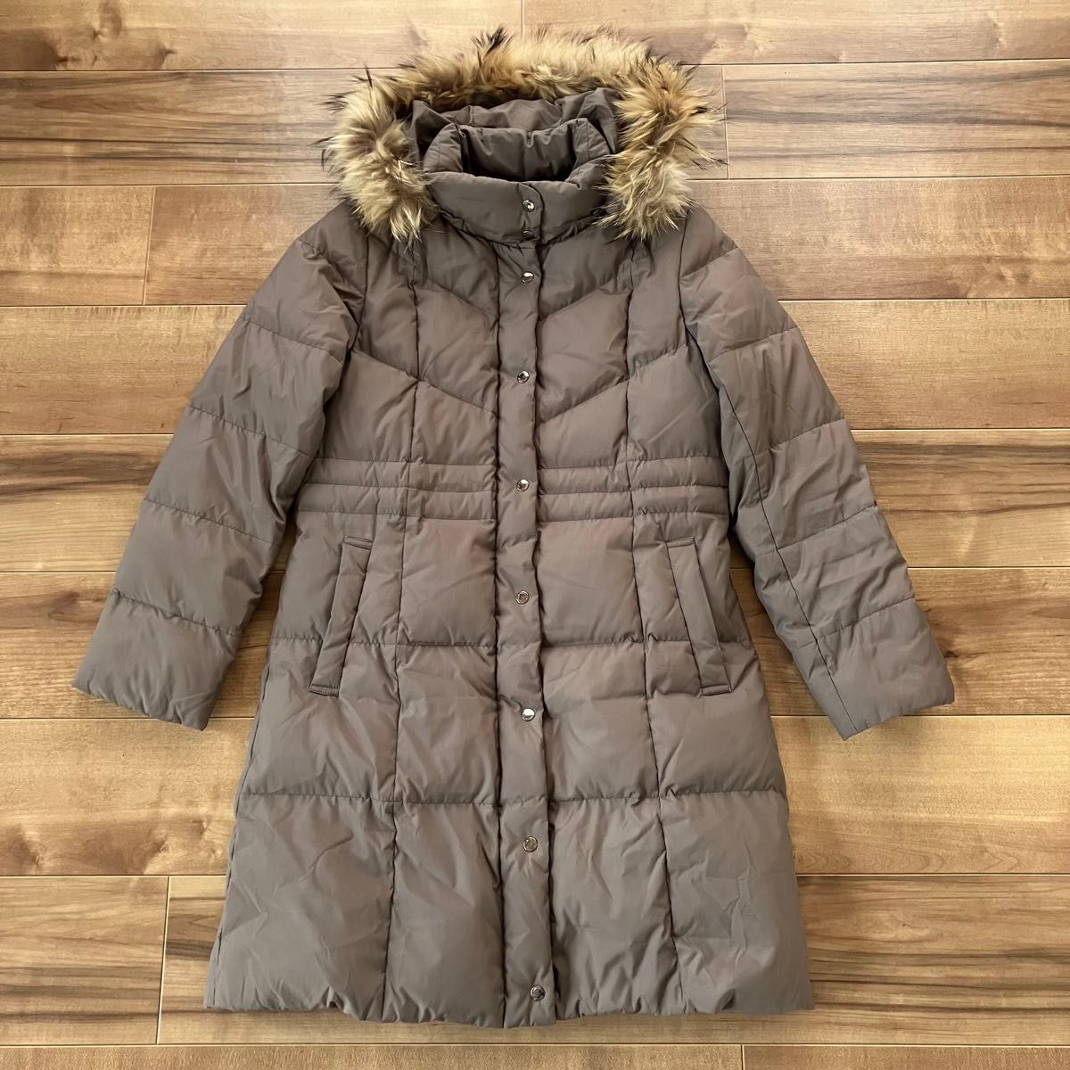 Aylesbury リアルファー ダウンコート ダウン80% フェザー20% ブラウン