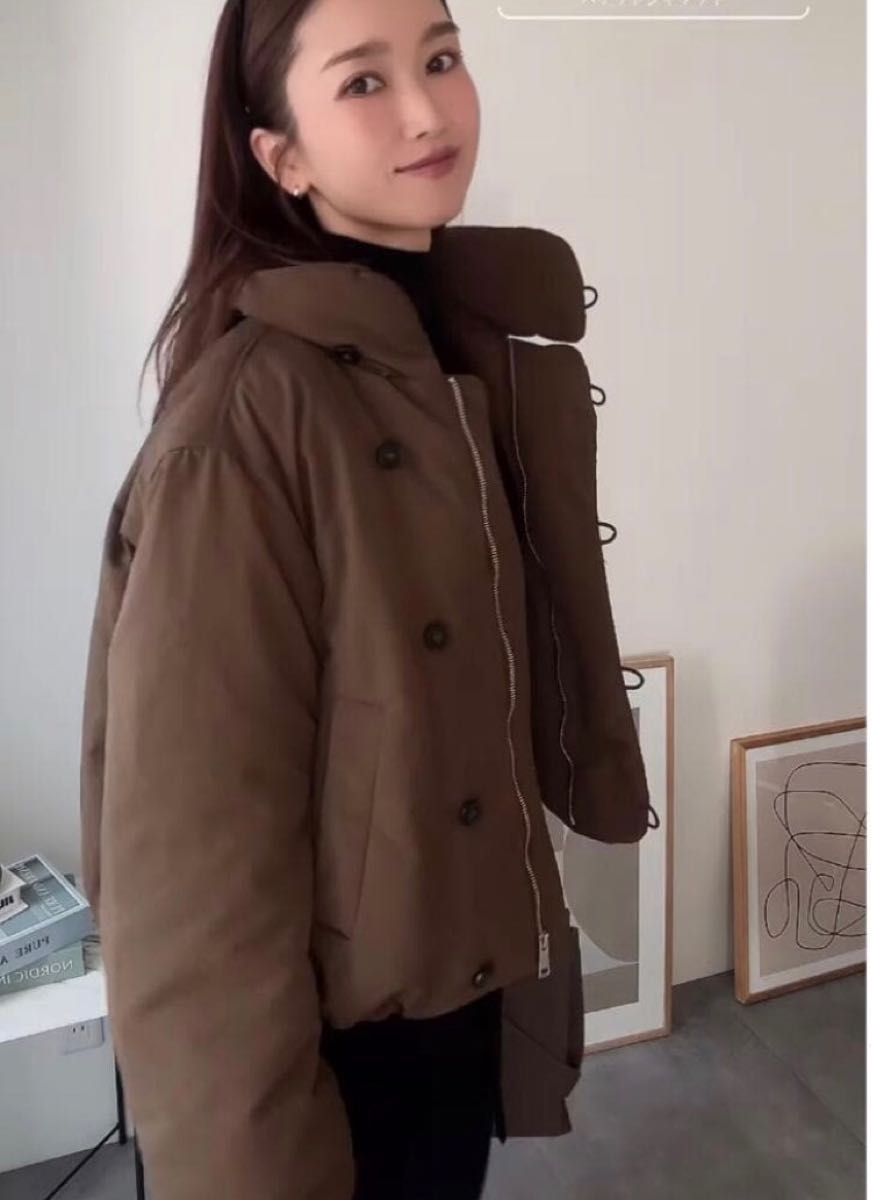 ミント様用 ZW コレクション パデッドジャケット ZARAザラ M ブラウン