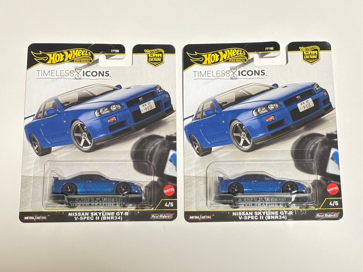 ホットウィール タイムレスアイコン スカイライン GT-R R34 BNR34 2台