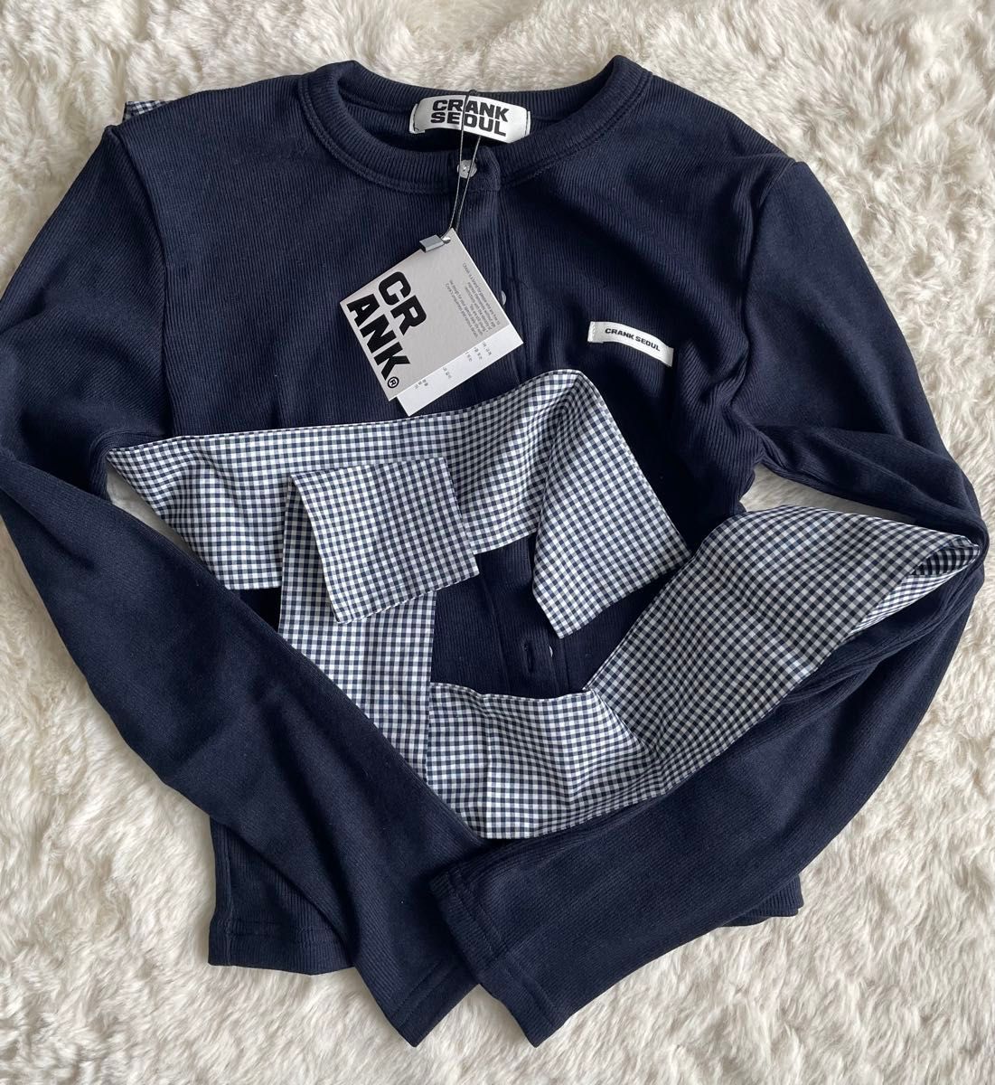 crank リボンカーディガン クランク ニット 韓国 Ribbon Tide Knit