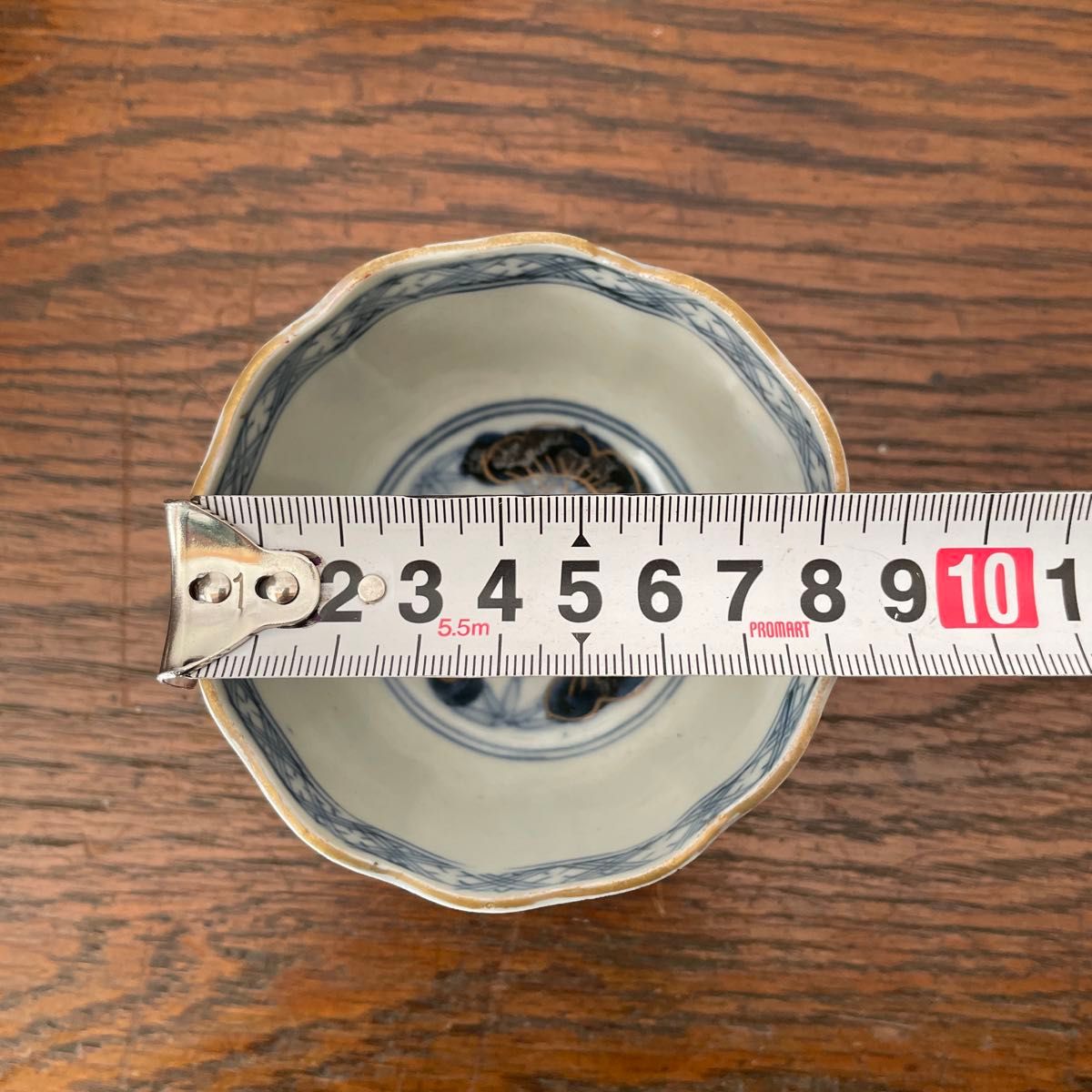 時代物 大明年製 蕎麦猪口 染付 金彩色絵 5客揃 時代物 大明年製 蕎麦