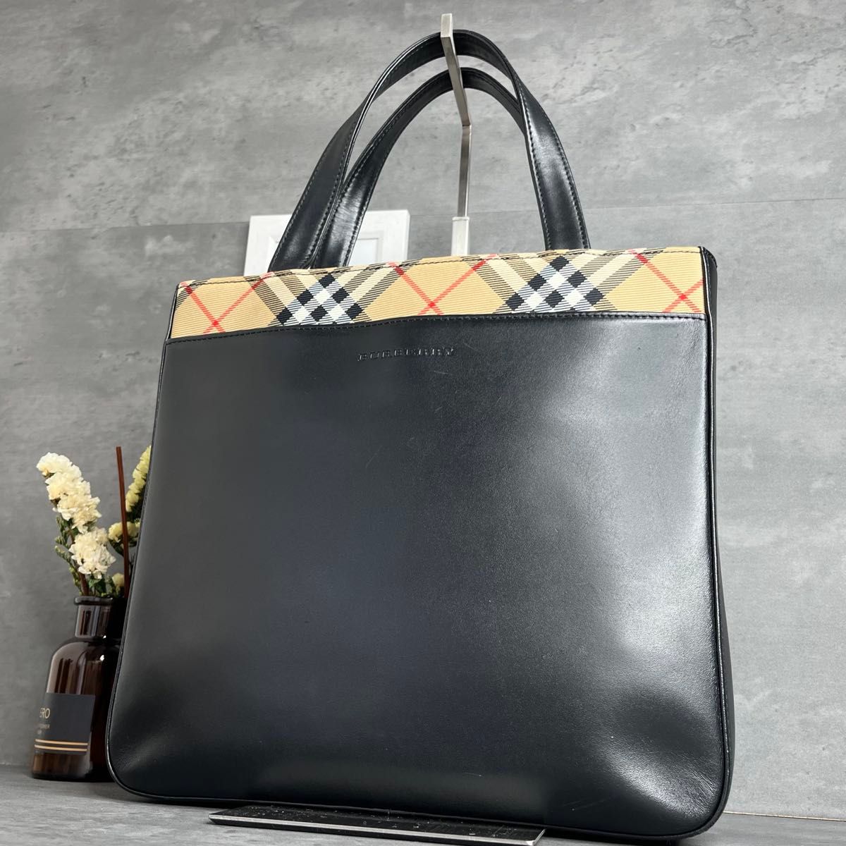 BURBERRY バーバリー ノバチェック ハンドバッグ 本革 レザー