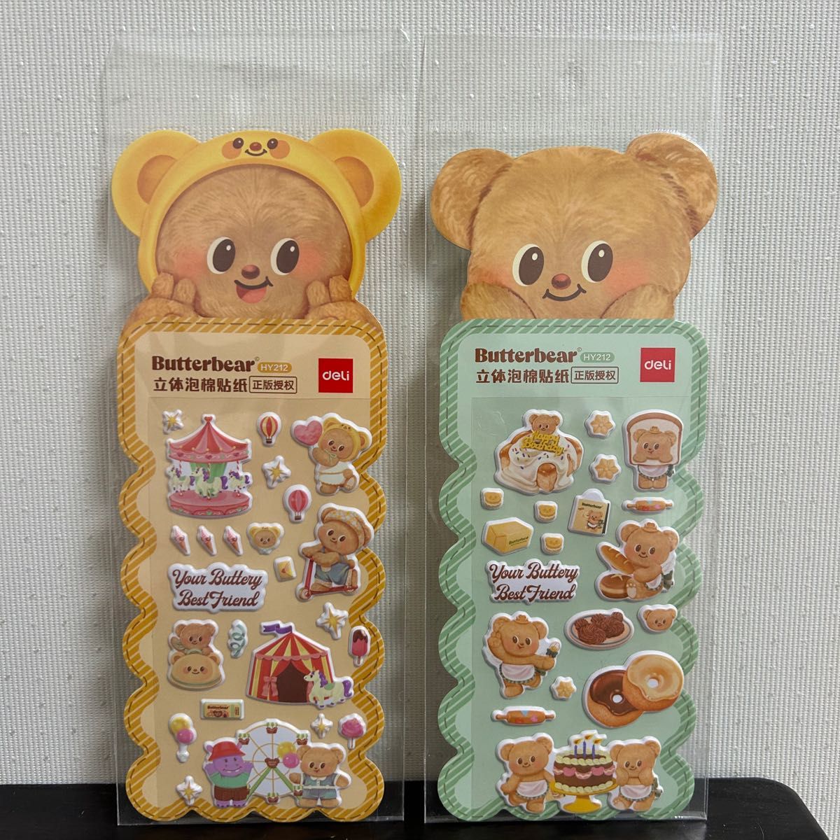 バターベア Butter Bear ぷっくりシール 2点セット タイ 新品未開封