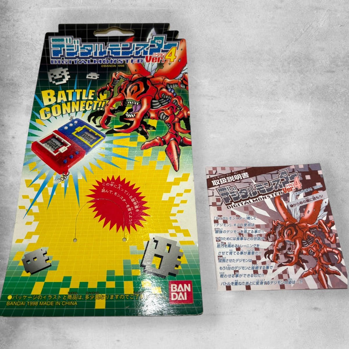 希少 動作品 デジタルモンスター ver 4 クリアレッド 説明書 デジモン