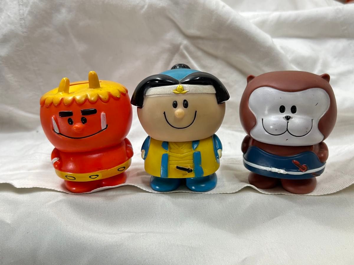 レトロ 協和銀行 桃太郎 鬼 猿 ソフビ 貯金箱 人形 3点 当時物｜Yahoo