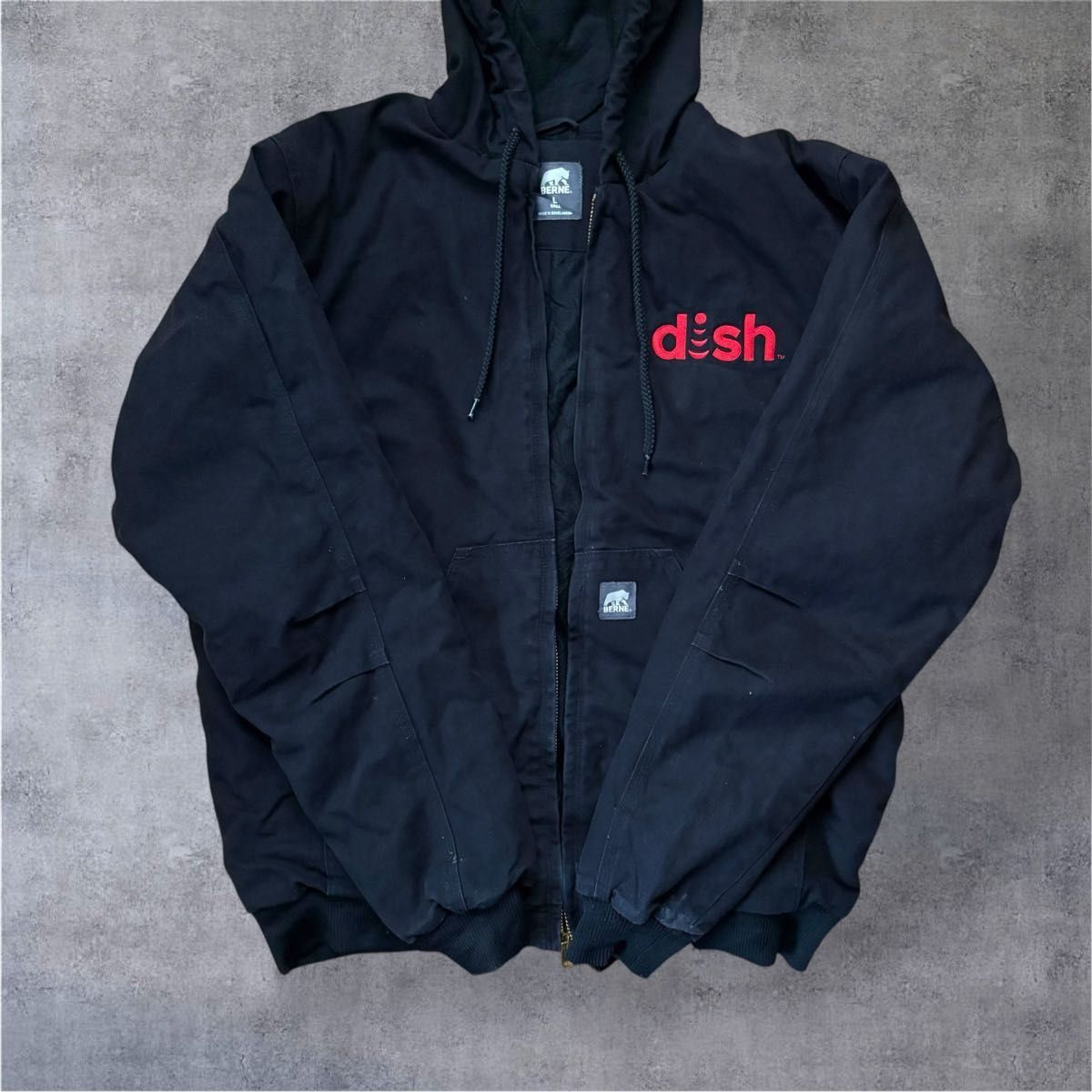 BERNEベルン ダック地アクテイブジャケット企業刺繍 アウターブラック