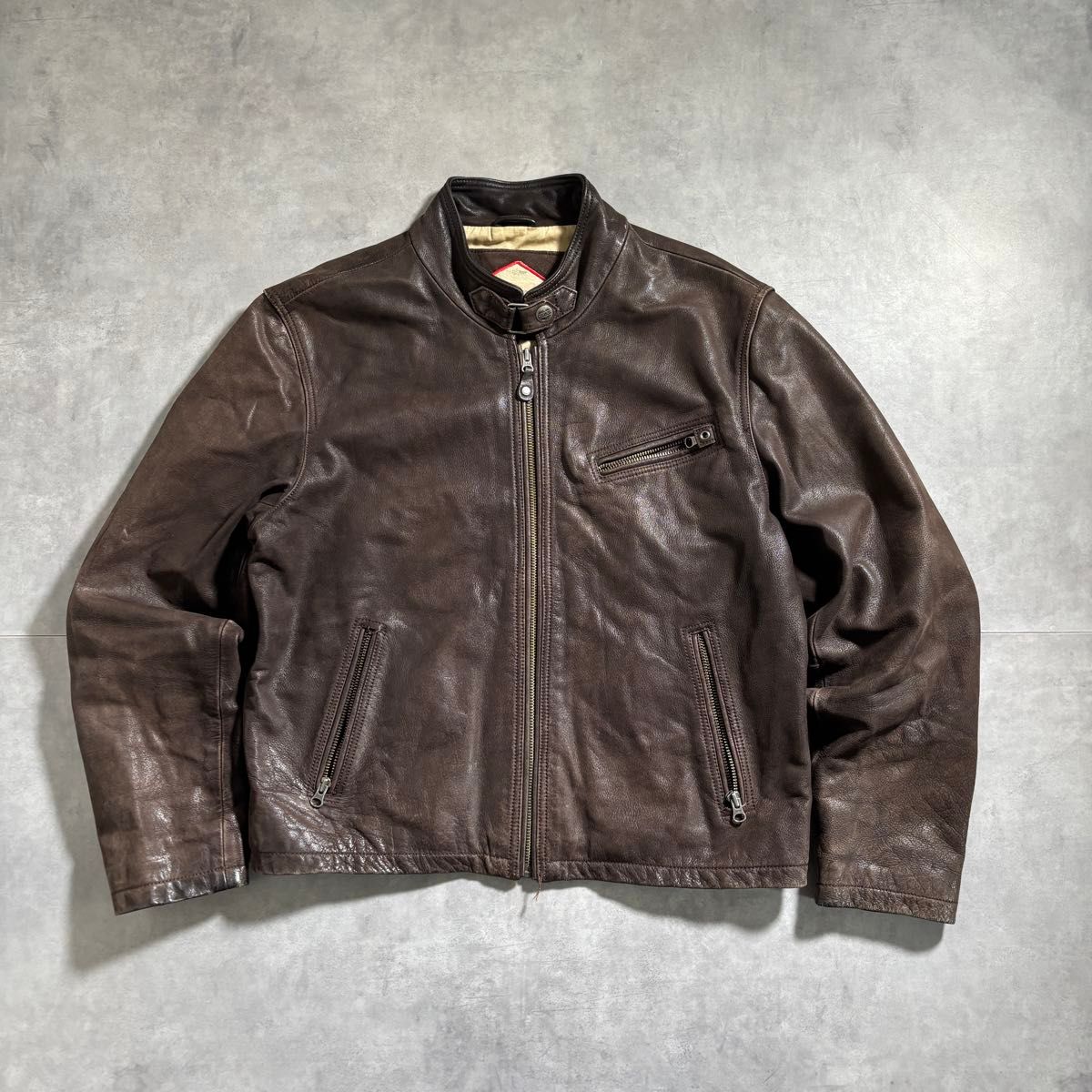 古着 90s〜 DAYTONA レザー ジャケット 短丈 ブラウン 本革 ユーロ