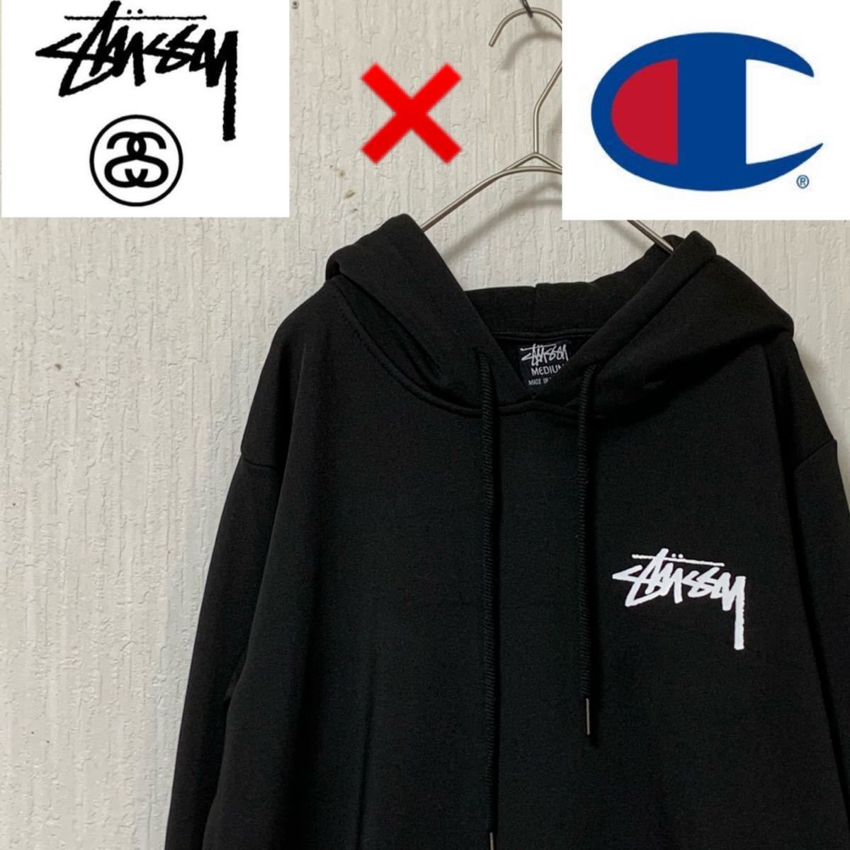 Stussy パーカー メンズ ユニセックス チャンピオンコラボ 定番人気 M