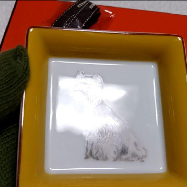 エルメス シャス 犬 プレート スクエア トレイ トレー 小物入れ 灰皿