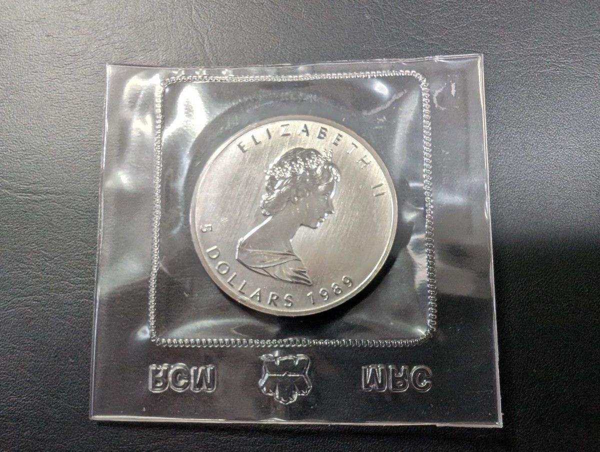 1989 純銀 メイプルリーフ銀貨 1オンス 硬貨 コイン コレクション
