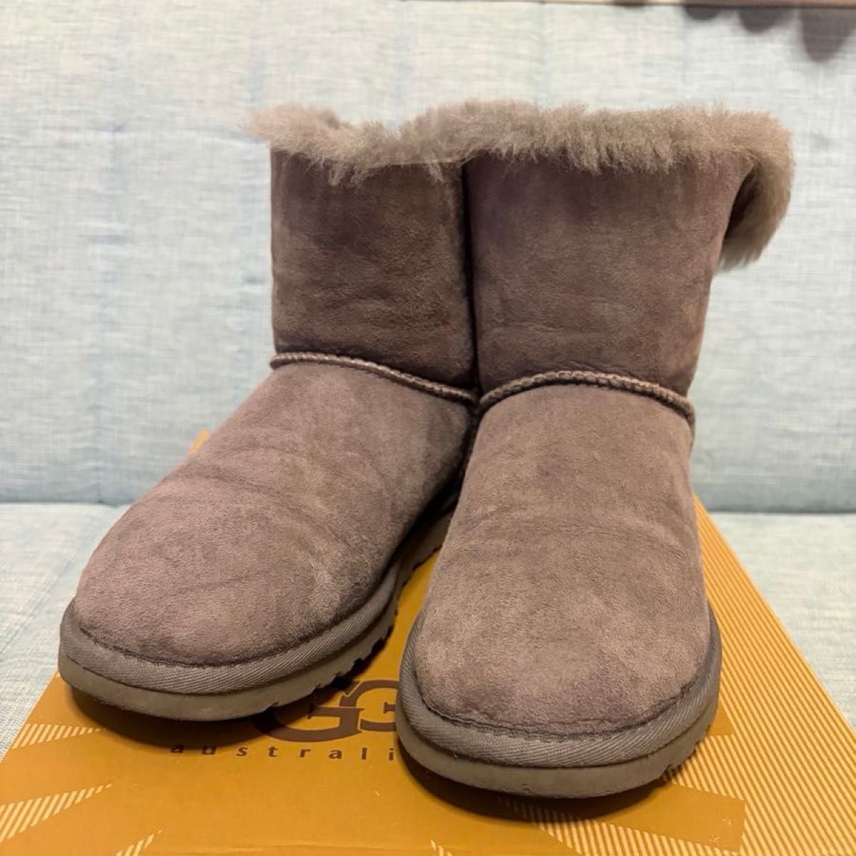 UGG ムートンブーツ リボン グレー 22cm サイズ5｜Yahoo!フリマ（旧