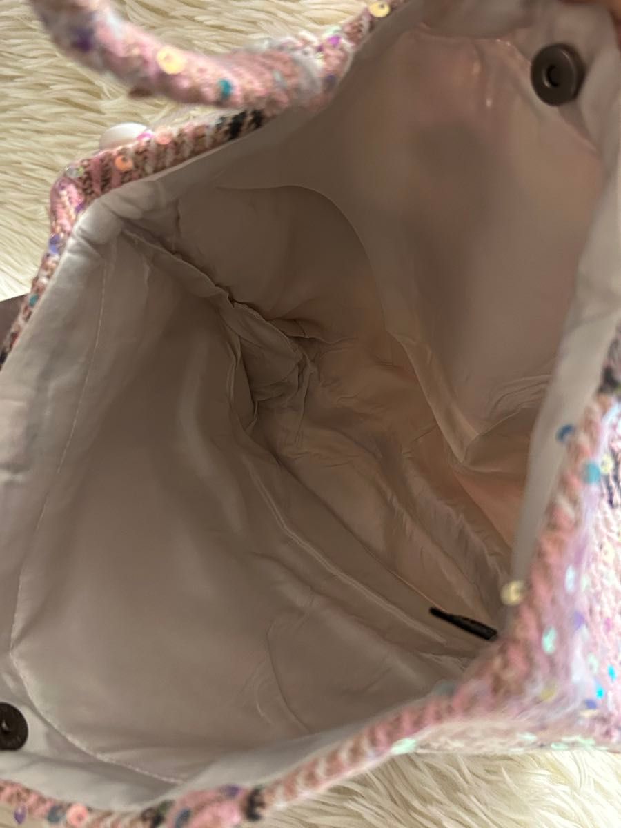 シャネル ツイード スパンコール入り トートバッグ シャネル