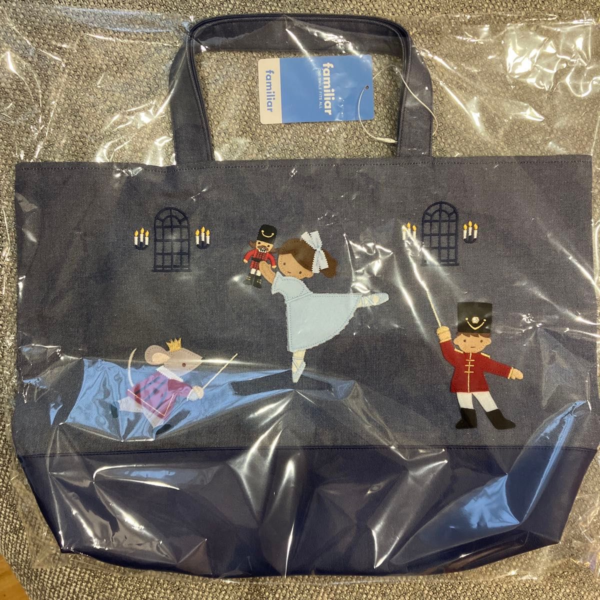 貞松・浜田バレエ団familiar 「くるみ割り人形」デニムバッグ マチ付き