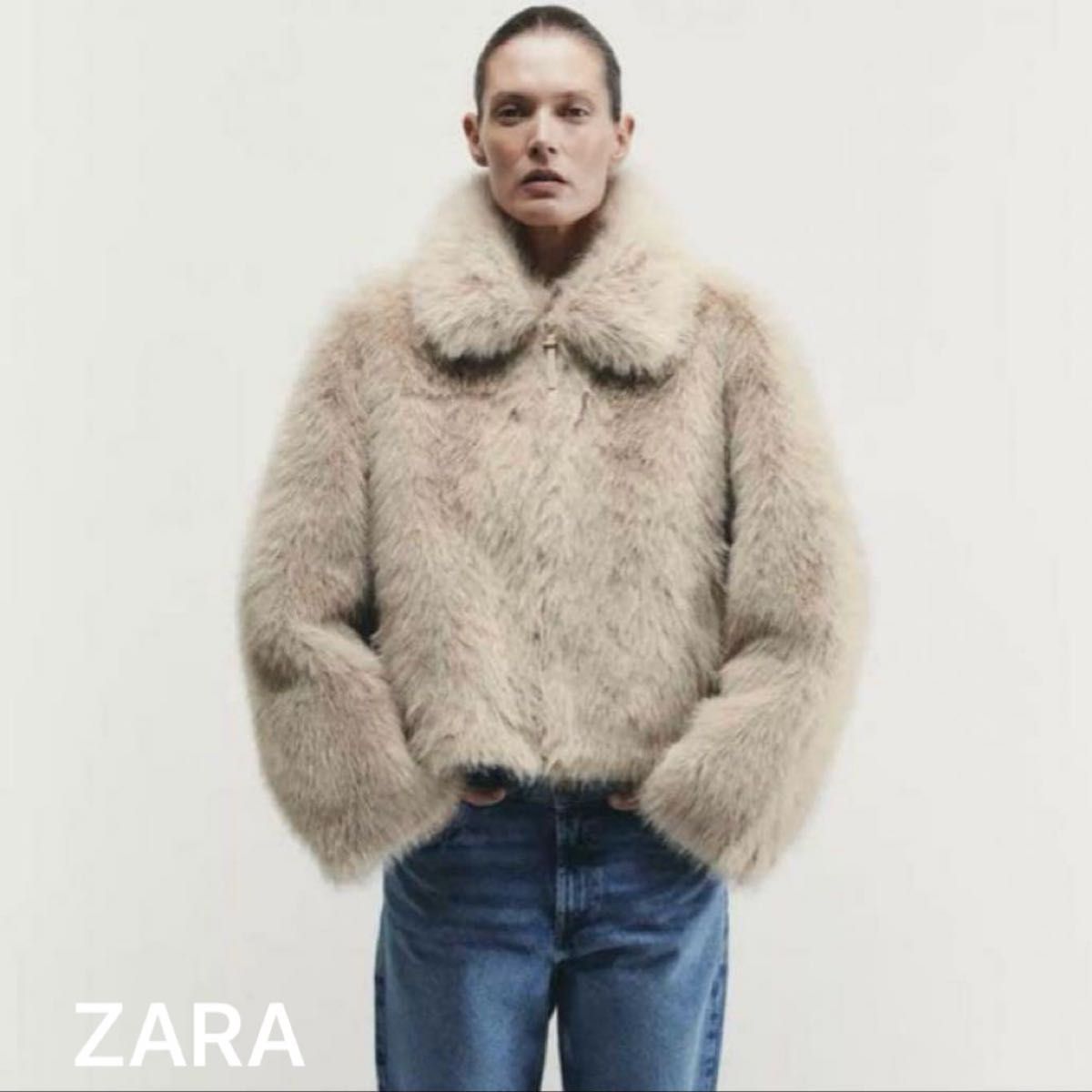 ZARA ダブルフェイスフェイクファージャケット Sサイズ｜Yahoo!フリマ