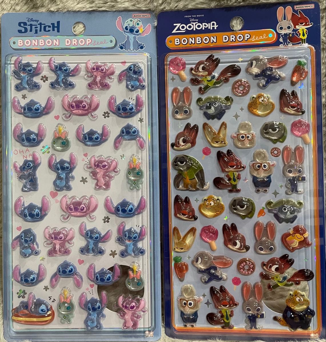 正規品】スティッチ ズートピア ボンボンドロップシール ディズニー2枚