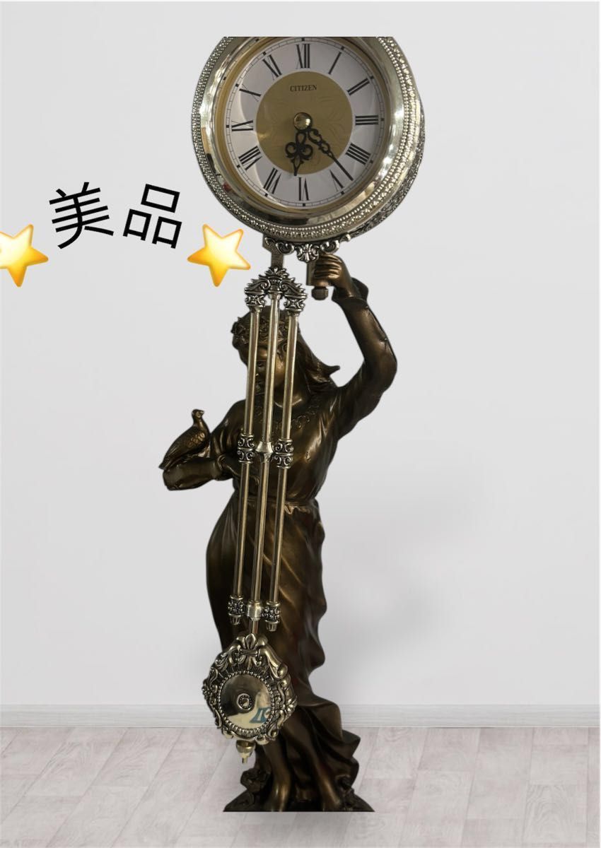 CITIZEN シチズン 振り子時計 置時計 美品 ブロンズ風｜Yahoo!フリマ