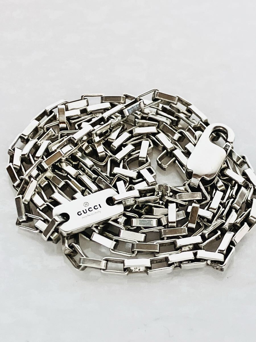 超美品】GUCCI ベネチアチェーン ネックレス 男女兼用 SV925 リング