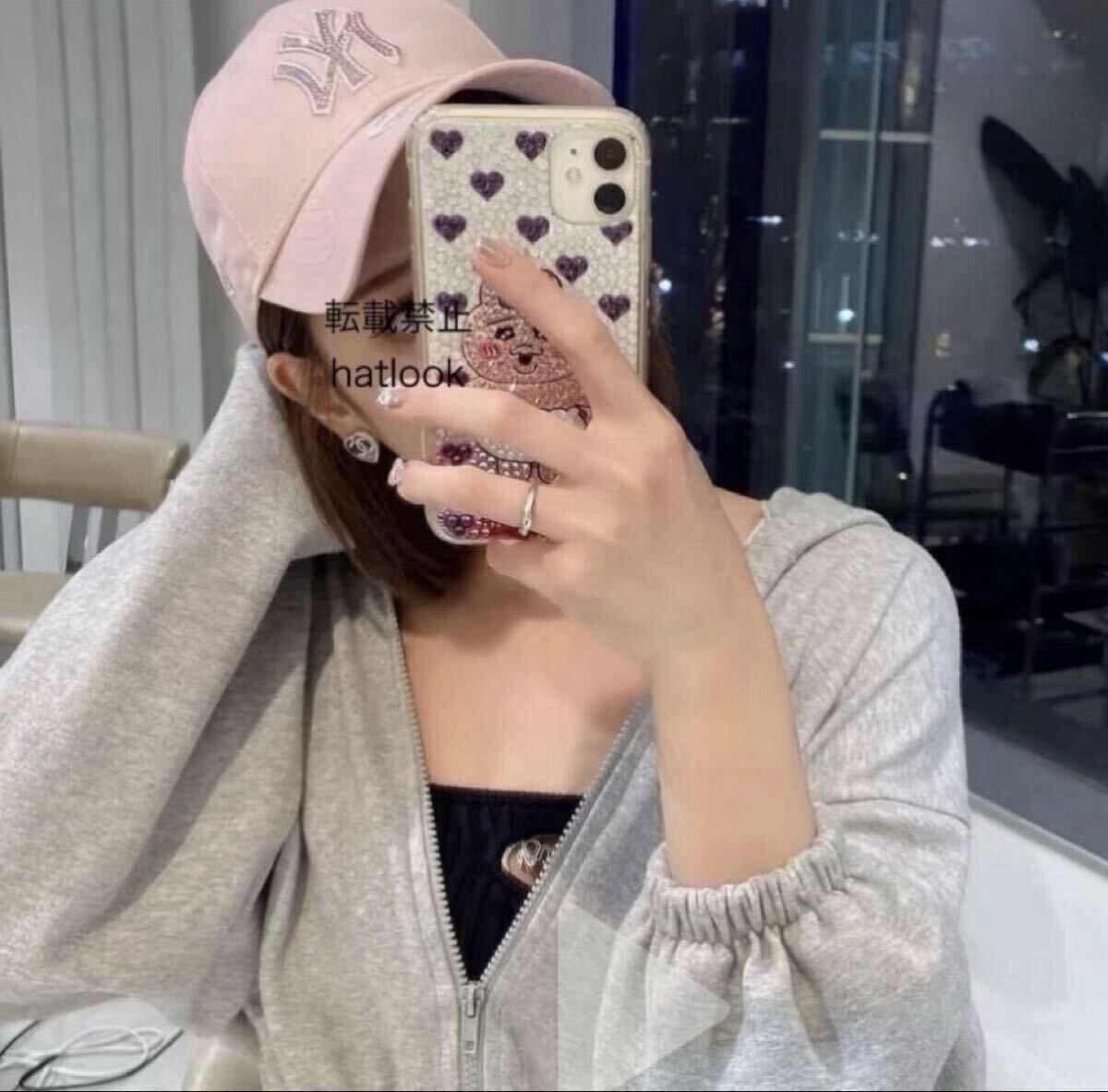 新品 ニューエラ 9FORTY ラインストーン キャップ ピンク LA