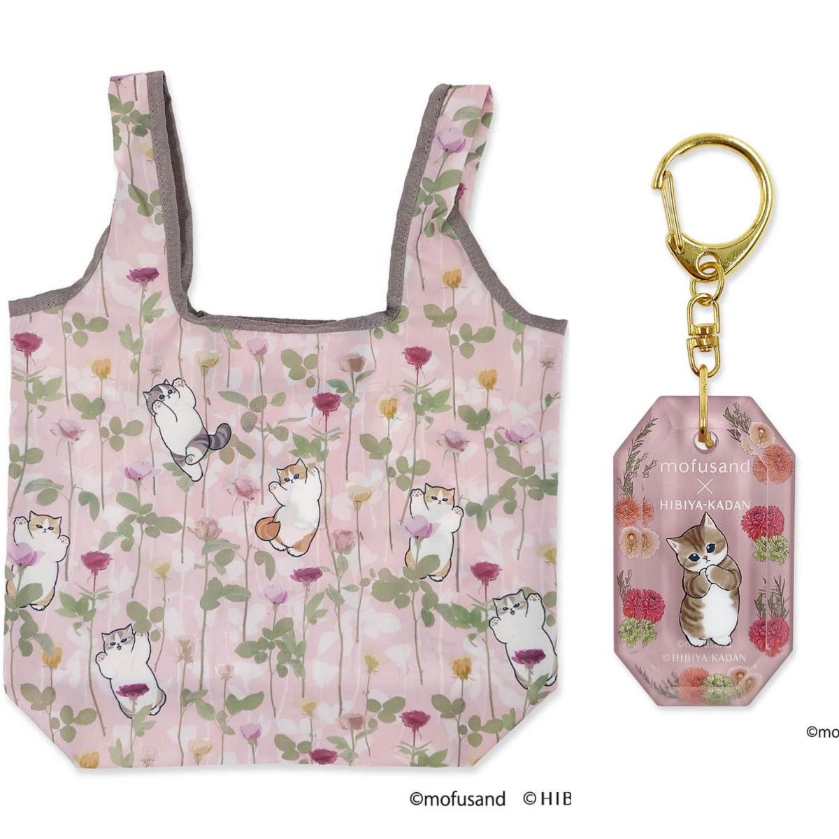 mofusand 日比谷花壇 エコバッグ キーホルダー モフサンド バラ ダリア
