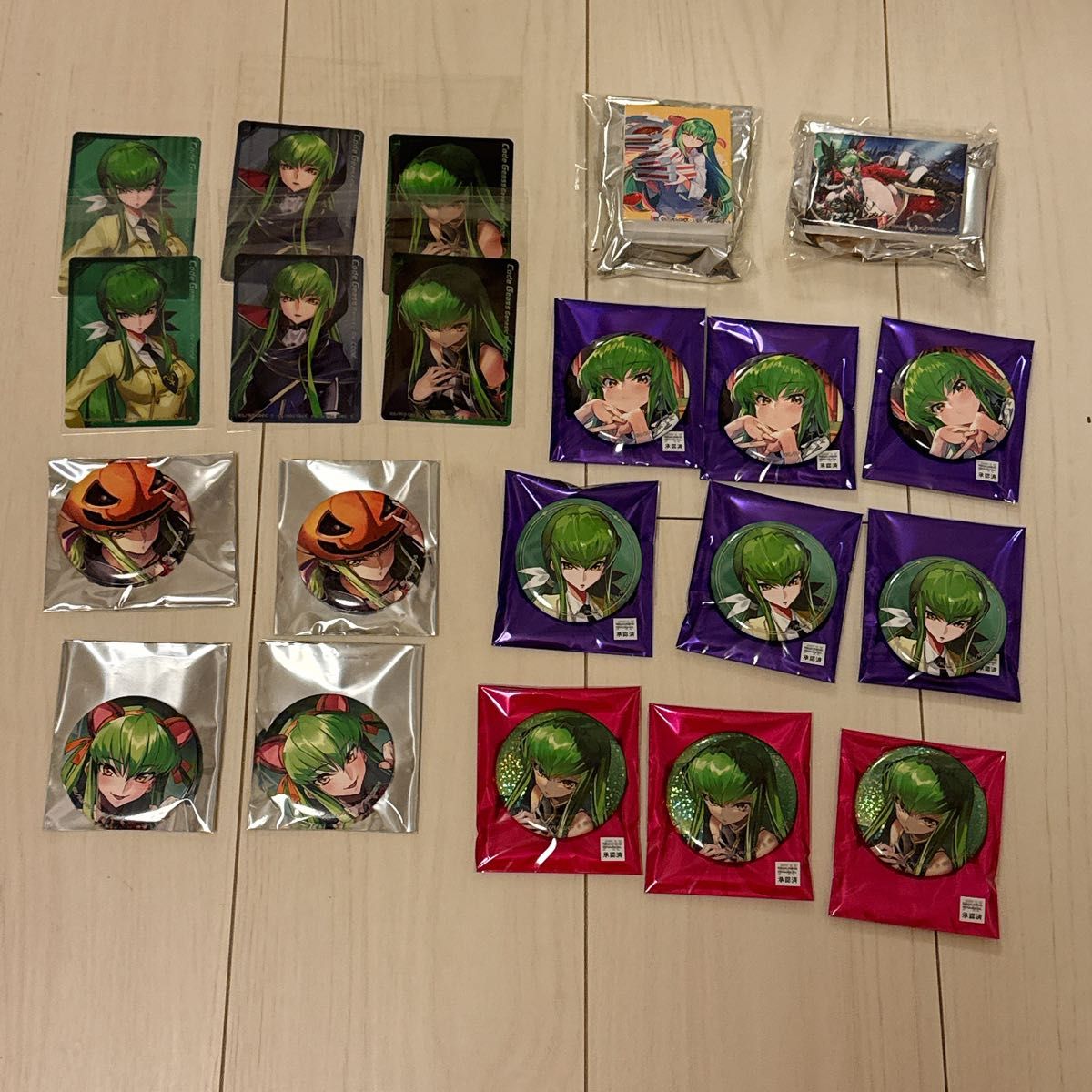 コードギアス C C 缶バッジ ブロマイド ポストカード ギアジェネ