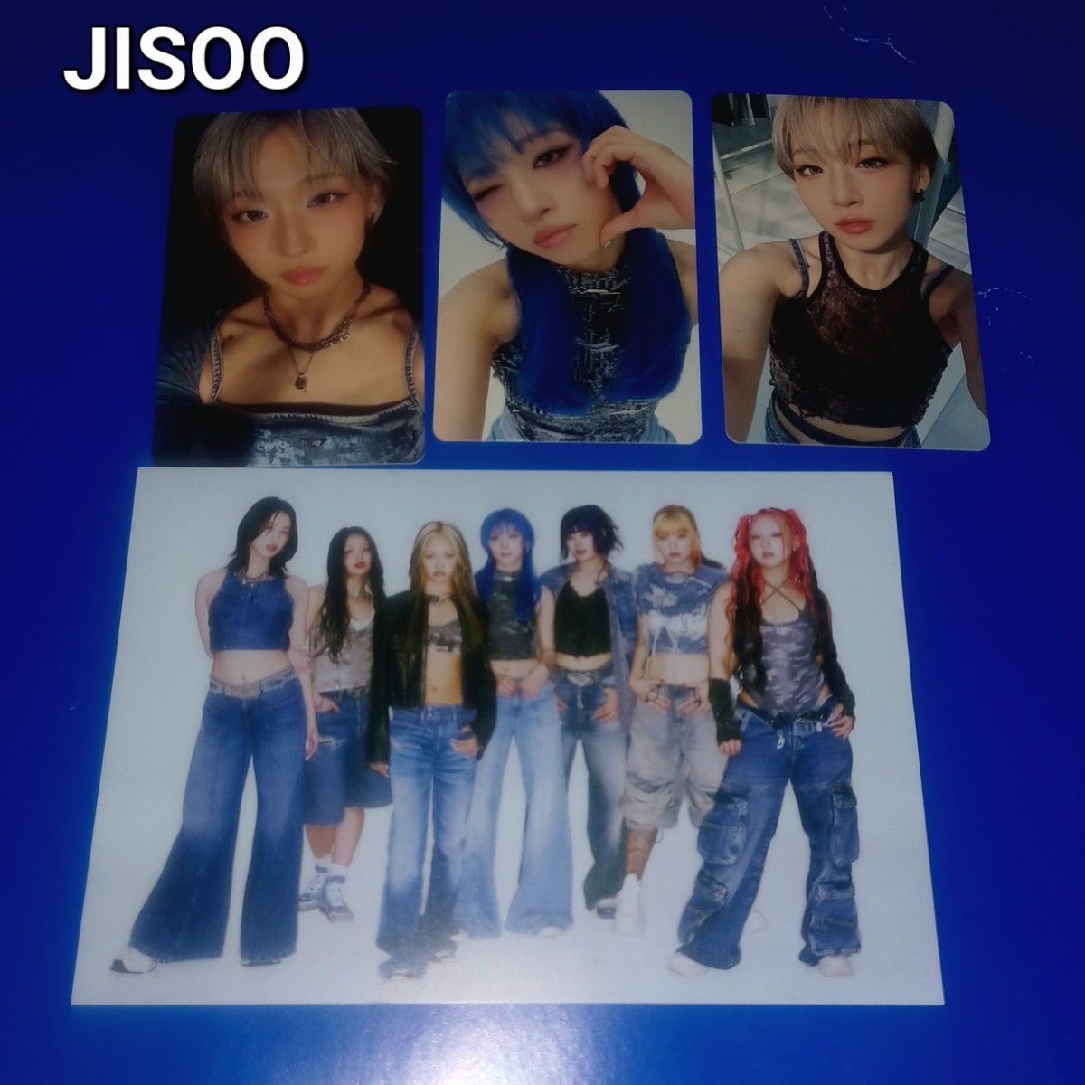 HANA ジスJISOO BLUE JEANS ポストカード トレカ3枚セット｜Yahoo