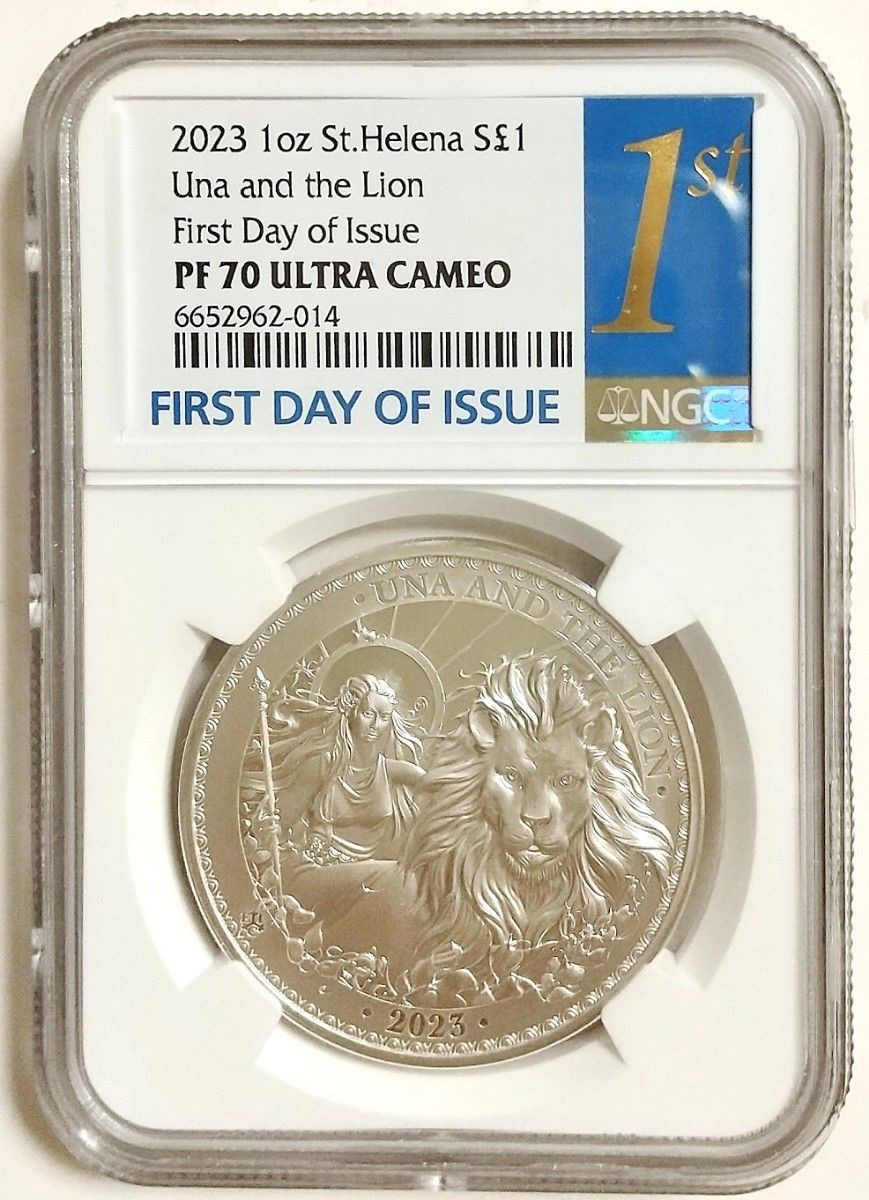 2023年 セントヘレナ ウナとライオン 1ポンド 1オンス プルーフ 銀貨