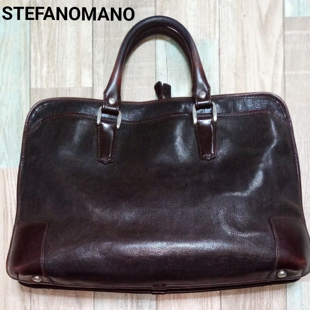 STEFANOMANO ステファノマーノ ビジネスバッグ オールレザー ブラック
