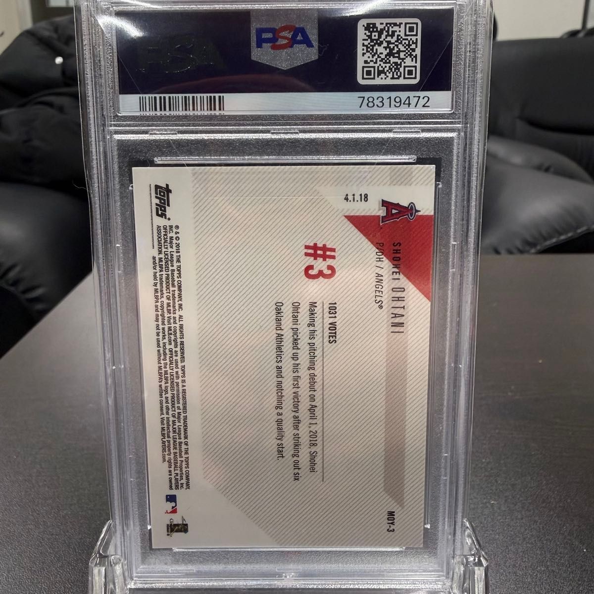 Topps NOW 2018 大谷翔平 ルーキーカード PSA10 メジャー初先発 初勝利