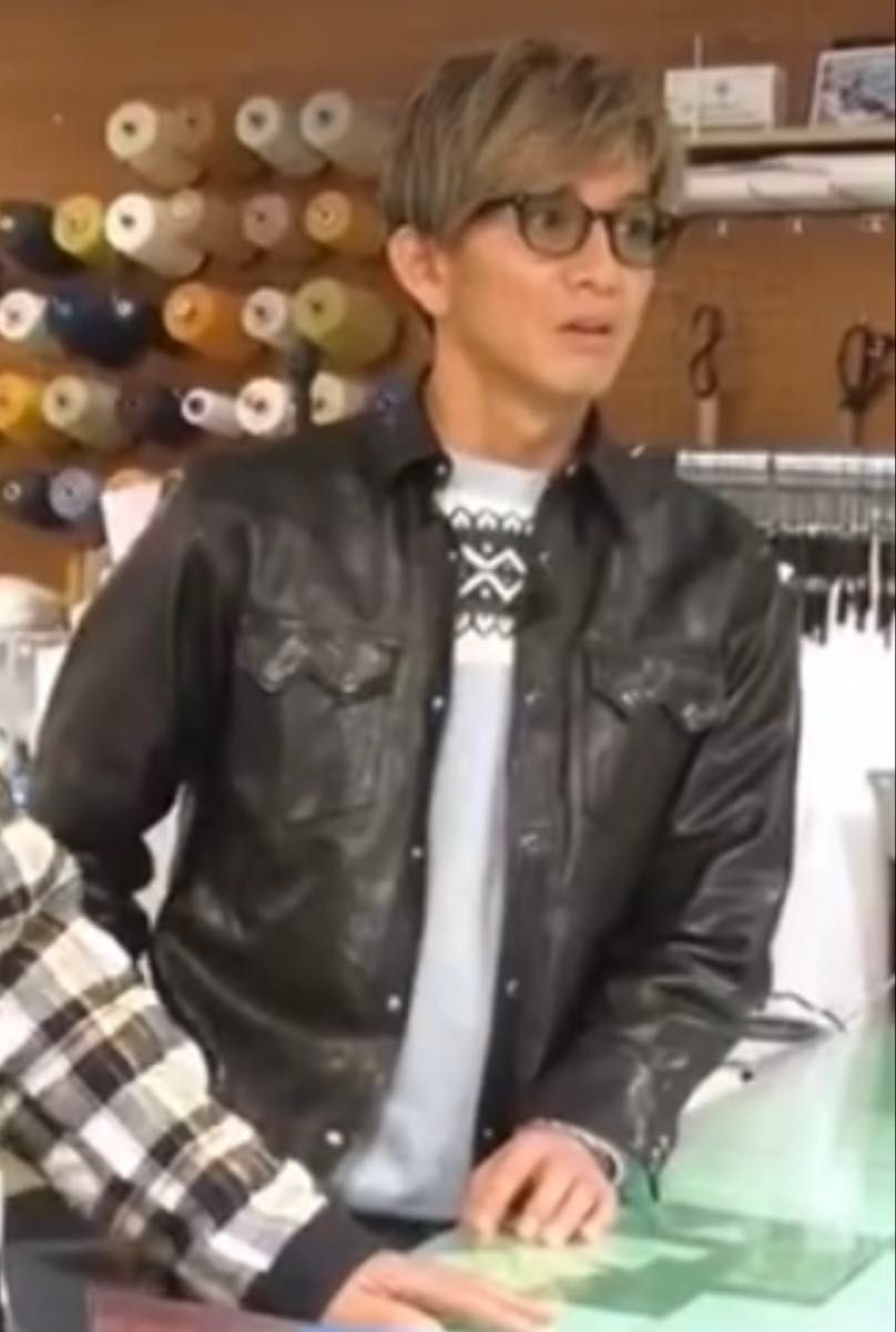 私物 キムタク MASSES HORSELEATHER SHIRT VINTAGE W S マシス レザー