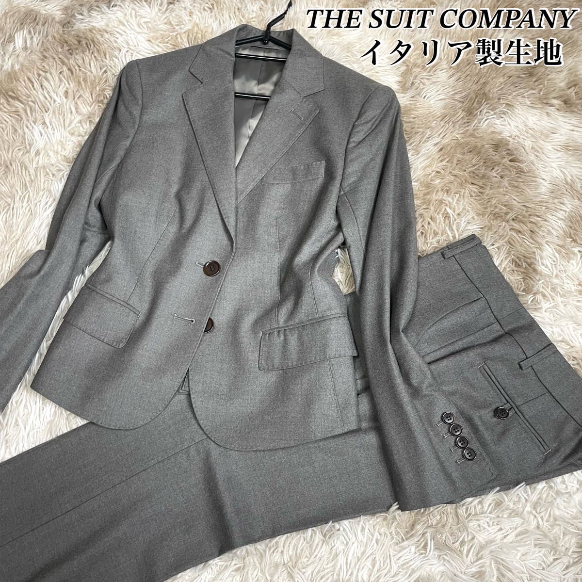 ◎極美品 スーツカンパニー she おしゃれ チェック柄 L パンツスーツ 1