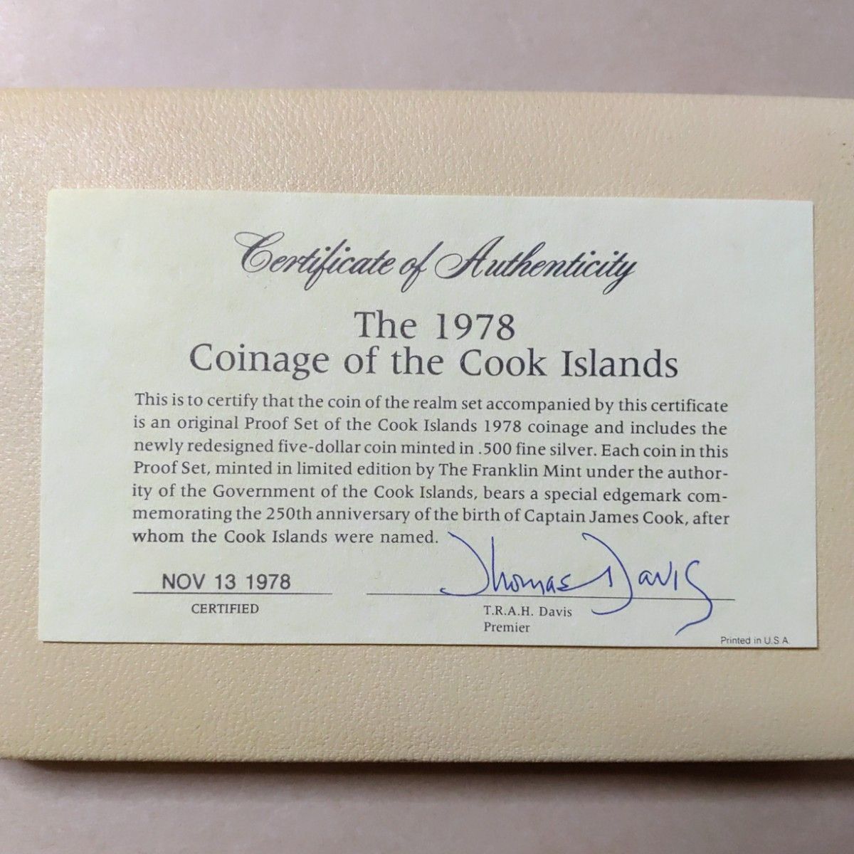 COOK ISLANDS PROOF SET クック諸島 プルーフセット 1978年