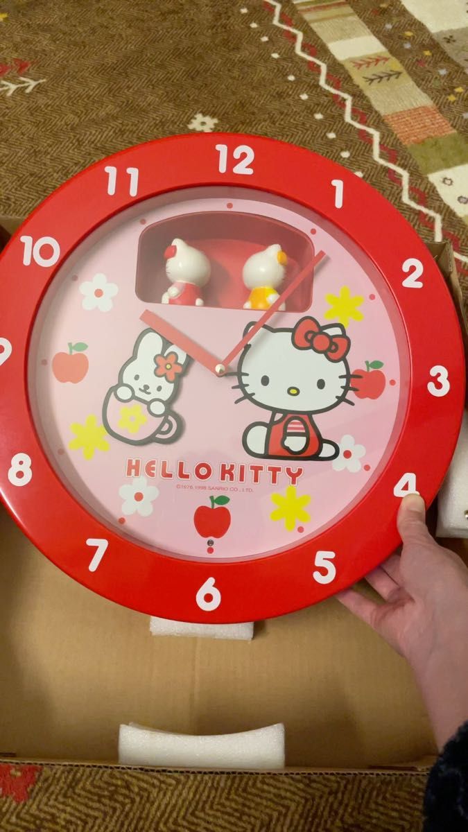 ハローキティ 壁掛け時計 振り子時計 サンリオ 1998年製 からくり