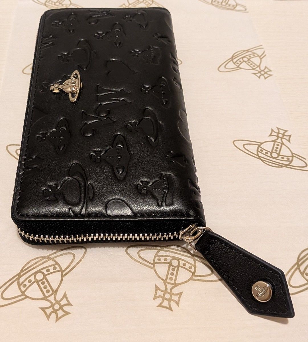 Vivienne Westwood レザー長財布 マットブラック【 専用箱/ショッパー