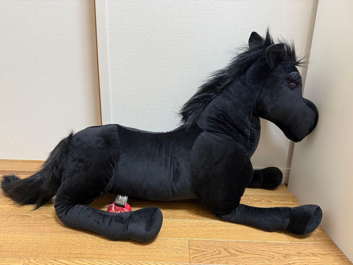 GIGA ジャンボぬいぐるみ 馬 黒 競走馬 サラブレッド｜Yahoo!フリマ