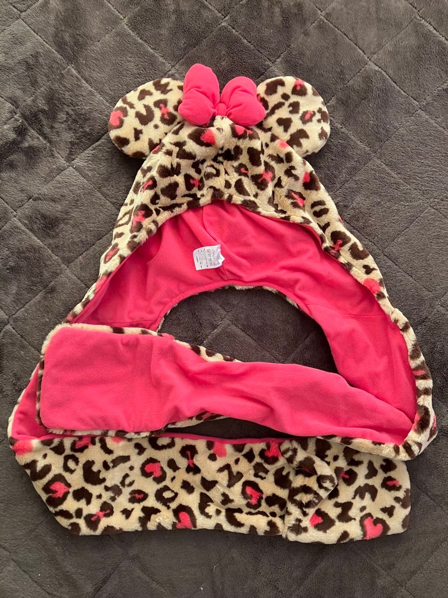 ミニー マフラーキャップ ヒョウ柄 東京ディズニーリゾート ファン