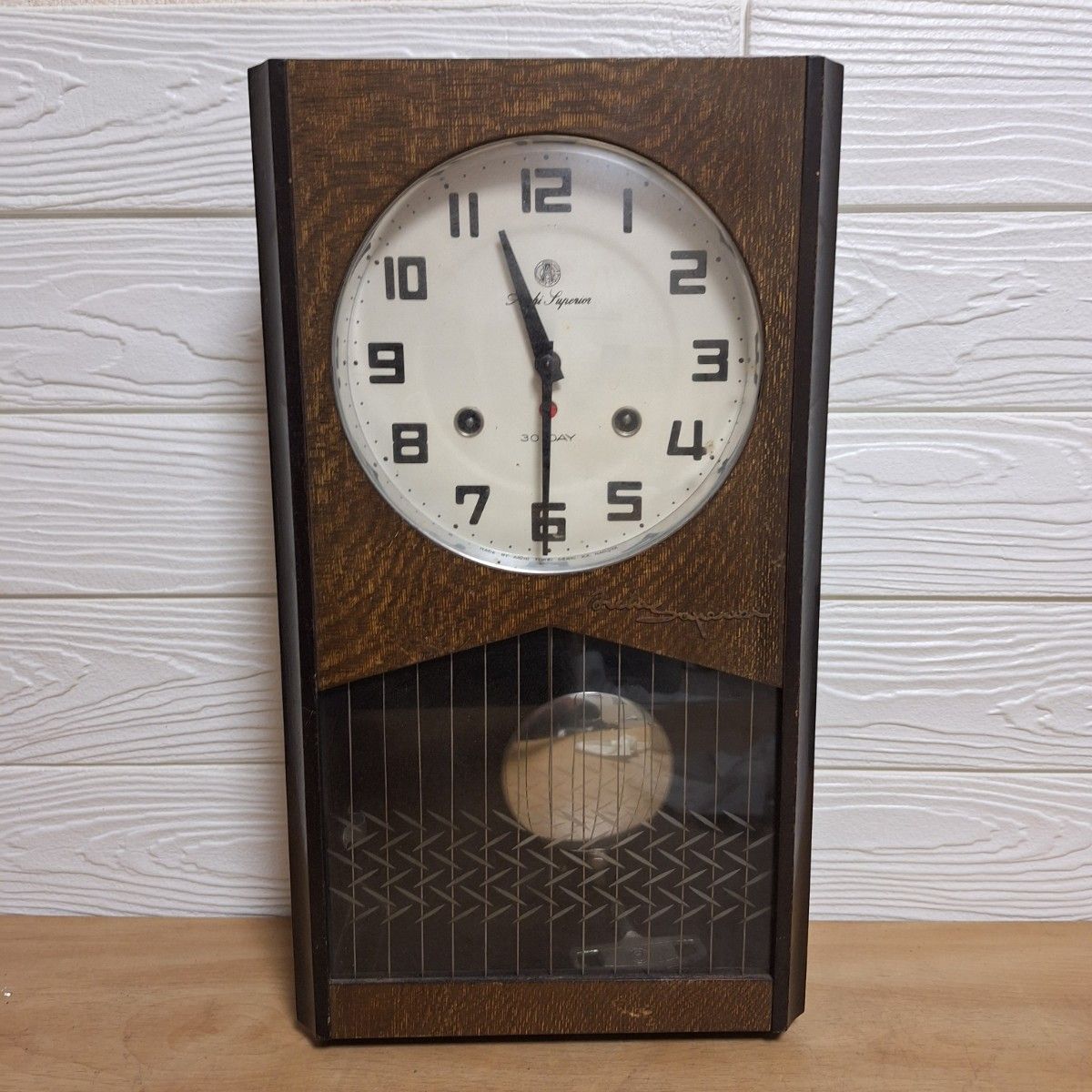 稼働品】愛知時計 Aichi Superior 30DAY 振り子時計 柱時計 ゼンマイ式
